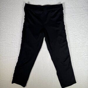 Calvin Klein Performance Quick Dry Black Legging Size Small Crop & Side Design‎